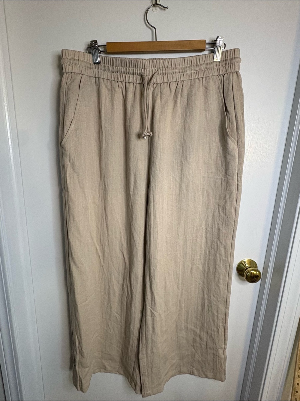 NWOT Halara Linen-Feel Drawstring Wide-Leg Pants